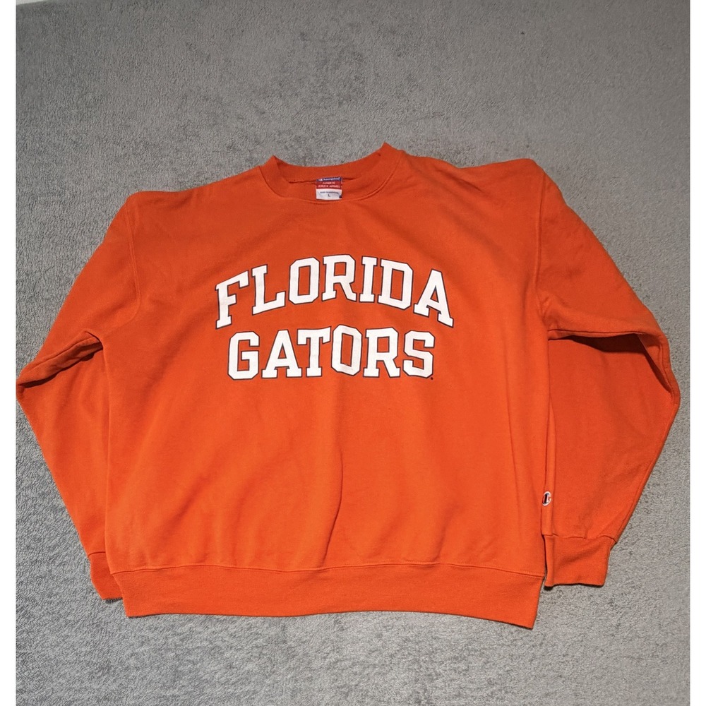 Florida Gators Sweatshirt Mens Large Orange NCAA Football Champion Fleece